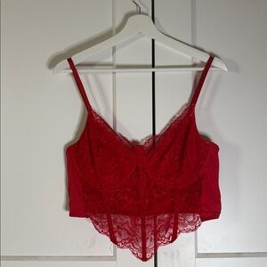Red Lace Cami Top